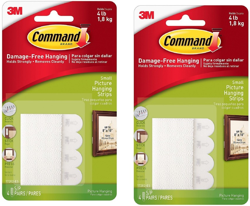 3M Command™ Small Picture Hanging Strips with 4 strips-Pack Of 2 Hook 1  Price in India - Buy 3M Command™ Small Picture Hanging Strips with 4  strips-Pack Of 2 Hook 1 online at